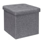 B FSOBEIIALEO Storage Ottoman Cube Foldable Footrest, Chest & Seat for Living Room, Nursery, Bedroom 12.6 Inch Cube (Linen Grey) - color: Grey