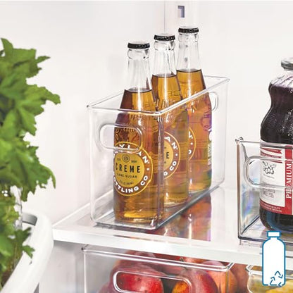 iDesign Slim Clear Plastic Storage Bin, Tall Narrow | Organizer, For Kitchen, Fridge, Freezer, or Pantry - style: Pack of 1