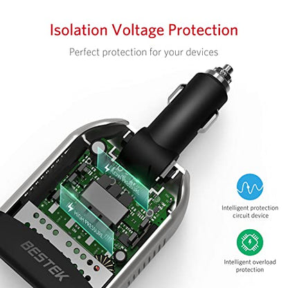 BESTEK 75W Power Inverter DC 12V to 110V AC Car Inverter Power Converter - color: black