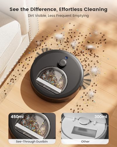 Lefant LiDAR Robot Vacuum and Mop, Smart Mapping and Obstacle Avoidance, Tangle-Free Pet Hair, 2.4G/5G WiFi App Control, Slim Design for Wider Coverage, Carpet Detection, M330 Pro - color: Black