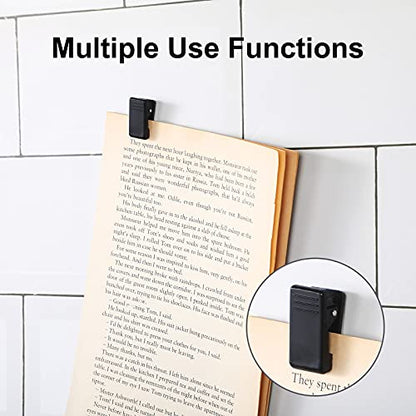 50 Pieces Self Adhesive Clips Wall Tapestry Clips Plastic Sticky Picture Hanging Poster for Teachers Double Sided Adhesive Spring for Home Office(Black) - color: Black