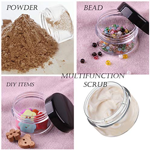 Polypropylene 5 Gram Cosmetic Containers 50pcs Sample Jars Tiny Makeup Sample Containers with lids (Black) - color: Black