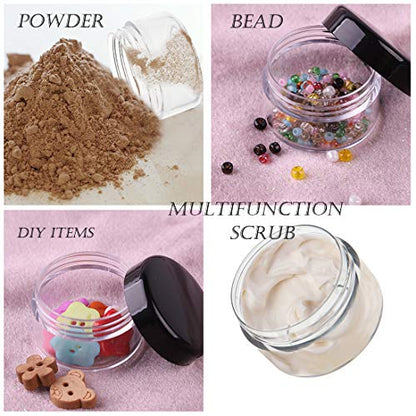Polypropylene 5 Gram Cosmetic Containers 50pcs Sample Jars Tiny Makeup Sample Containers with lids (Black) - color: Black