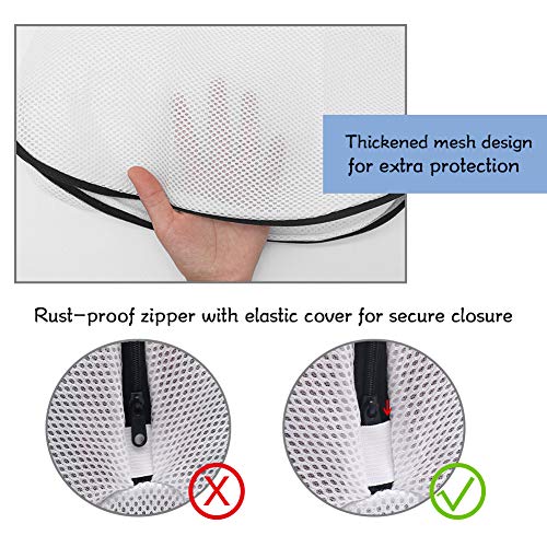 Tenn Well Shoe Washing Machine Bags, 3PCS Mesh Laundry Bags for Shoes, Sneakers, Trainers, Tennis Shoes, Slippers, Fit up to Men’s Size 12 - color: White, size: 8.7"x8.7"x15"