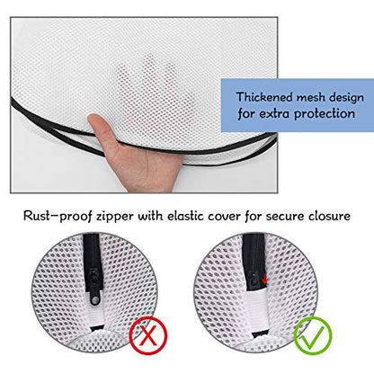 Tenn Well Shoe Washing Machine Bags, 3PCS Mesh Laundry Bags for Shoes, Sneakers, Trainers, Tennis Shoes, Slippers, Fit up to Men’s Size 12 - color: White, size: 8.7"x8.7"x15"