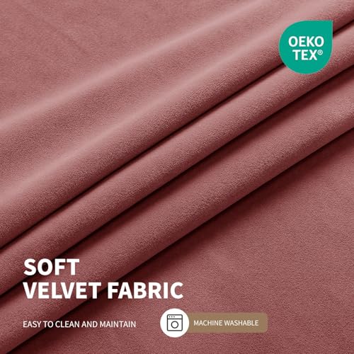 CUCRAF Dusty Rose Velvet Blackout Curtains 63 inches Long, Thermal Insulated, Noise Reducing Rod Pocket Luxury Drapes for Bedroom Living Room(52x63 inches, 2 Panels) - color: Dusty Rose, size: 52"W x 63"L (Pack of 2)