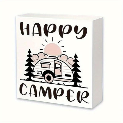 1pc Retro Style Camping-themed PVC Decorative Sign and Plaque, Suitable for Christmas Desktop Decor, Kitchen, Bathroom, Office, Farmhouse Home Decor, Ideal Present for Birthday, Halloween Thanksgiving (style A)