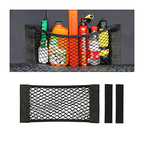 Mesh Cargo Net for Car, Universal Stretchable Trunk Storage Net Wall Sticker Organizer Elastic Pouch Bag for Cars, SUV, Home, Auto Interior Accessories (Large) - size: Large