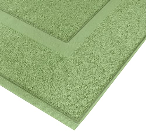 Utopia Towels Cotton Banded Rug, Bath Mats, Not a Bathroom Rug, 21 by 34 Inches, 100% Ring Spun Cotton, Highly Absorbent Shower Bathroom Floor Mat,Sage Green, 2 Pack - color: Sage Green