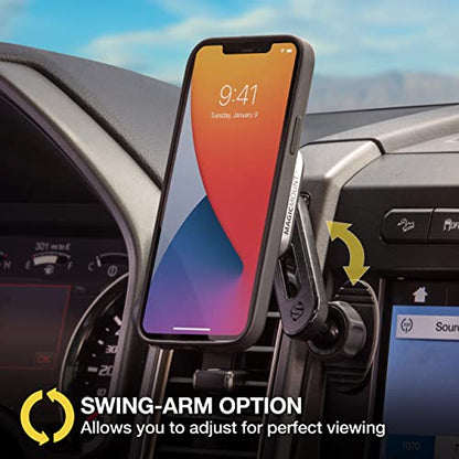 Scosche MP2ODVM-XTSP MagicMount Pro2 Dash/Vent/Window 4-in-1 Magnetic Cell Phone Holder Car Mount Kit Compatible with MagSafe, iPhones, Galaxy, Pixel & All Smartphones - style: Dash / Vent w/ Swingarm