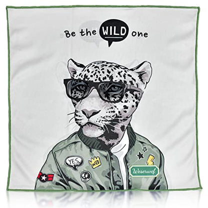 WESERWEF Design Microfiber Glasses Cleaning Cloth – Premium Cleaning Cloth for Eyeglasses, Screens, Tablets, Cameras & Lenses, 12" x 12", Ultra-Soft & Scratch-Free (Wild one) - color: Wild One