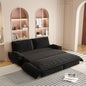 KEIKI 73.2" Queen Sleeper Sofa Bed, 3-in-1 Convertible Pull Out Couch with Chaise Lounge, Modern Velvet Futon Loveseat, Compact Sofa Bed for Small Apartment Studio Living Room Space Saving Furniture - color: Matte Black, size: 73.2 Inch Queen