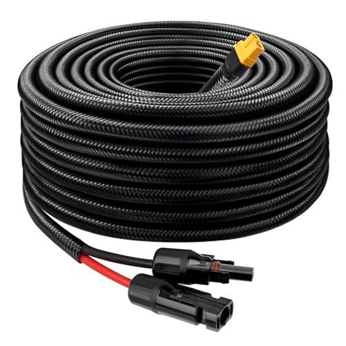 MOOKEERF Solar to XT60 Cable 10AWG 20FT Solar Connector to XT60 Adapter Cable for Solar Panel to Battery RV Portable Power Station Solar Generator - 20 Foot - size: 20FT