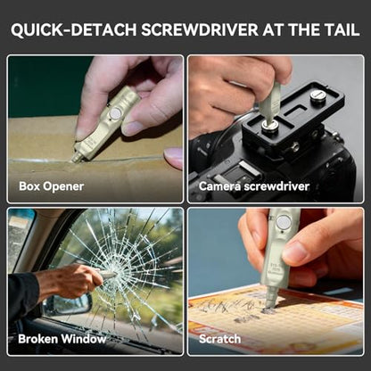 S15-TK Rechargeable Keychain Flashlight EDC, 650 Lumens Mini LED Light with Clip & Quick-Release Tail, Small Pocket Light for Emergency Repair and Daily Use - color: S15-TK Khaki