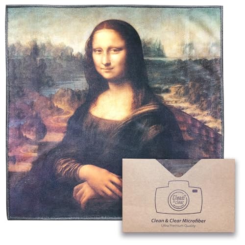 Large [5 Pack] Classic Art (Mona Lisa) - Ultra Premium Quality Microfiber Cleaning Cloths (Best for Camera Lens, Glasses, Screens, and All Lens.), Microfiber Cloth - color: Leonardo Da Vinci "Mona Lisa", size: 5 Pack