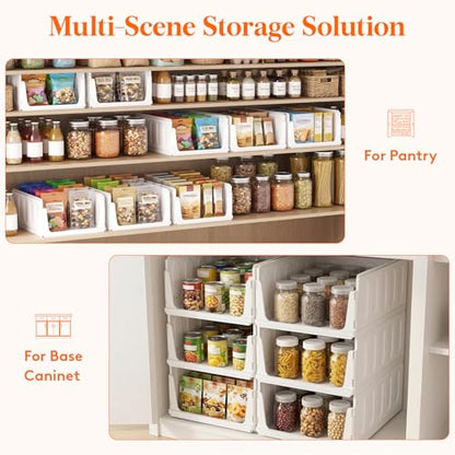 Lifewit 4 Pack Stackable Closet Organizers for Shelf, Plastic Clothes Storage Basket Bins for Wardrobe, Multifunctional Stacking Sweater Containers for Shelves, RV, Pantry, Kitchen, Dorm, 12.6" Wide - size: 16.5" Depth