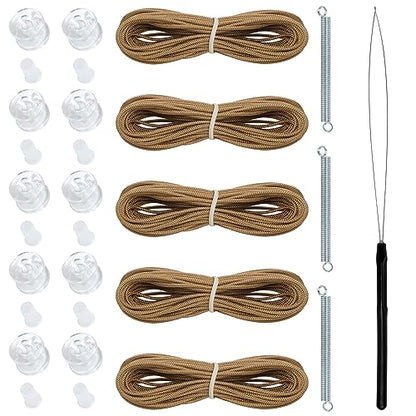 NOVINO RV Blinds Repair Kit for Camper Window, Pleated RV Shade Repair Kit, Camper Blinds String Maintain for Day Night Pleated Window Shade-Tan - color: Tan