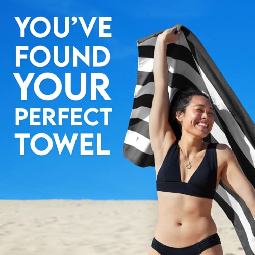 Dock & Bay Customized Beach Towel - Quick Dry, Sand Free - Compact, Lightweight - 100% Recycled - Includes Bag - Cabana - Kamari Charcoal - Large - color: Cabana - Kamari Charcoal, size: Large - Customize (160x90cm, 63x35")