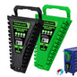 2-Piece Magnetic Wrench Organizer, Metric & SAE Portable Plastic Wrench Holder, 24-Slot Total, Foldable Carrying Handle for Wall-Mounted, Easy-Open Lock Cover, Wrenches Storage Rack Tool for Tool Box - style: 24-Slot with Cover