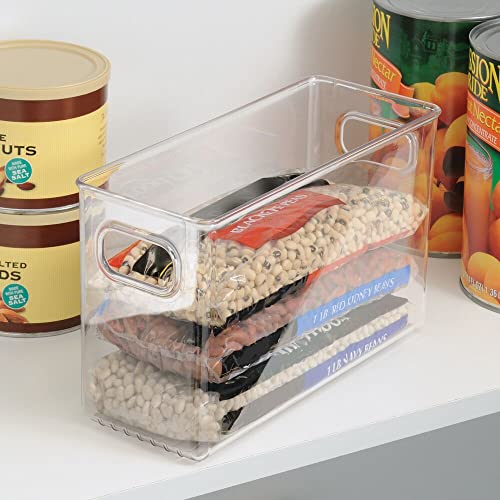 iDesign Slim Clear Plastic Storage Bin, Tall Narrow, 4-Pack | Organizer for Kitchen, Fridge, Pantry - style: Pack of 4