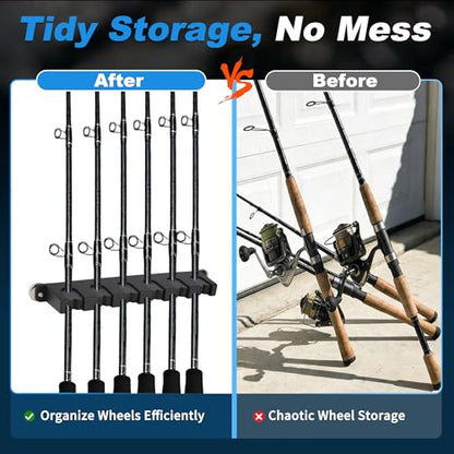 2X Magnetic Fishing Rod Holder, Magnetic Fishing Pole Storage Rack for Car Boat Truck Pickup Bed Wall Garage Door, W/ EVA Foam, Horizontally