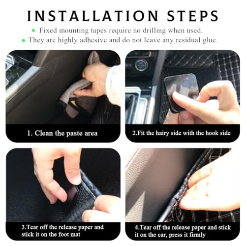 Yourkar 30 PCS Hook and Loop Strips with Adhesive, 2"×2" Car Mats Self-Adhesive Tape Strip, Multi-Purpose Non-Slip Double Sided Snap Fastening Tape, Fixing Tape for Sofa Carpet - color: 30 PCS
