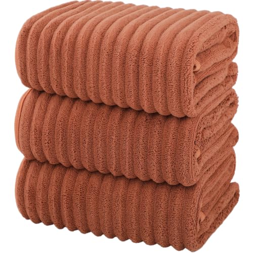3-Piece Hand Bath Towels 14 X 29.6 Inchs, Quick-Dry Microfiber Washcloths with Hanging Loop, Soft & Absorbent Face Towels for Bathroom Kitchen Gym Travel - color: 3orange