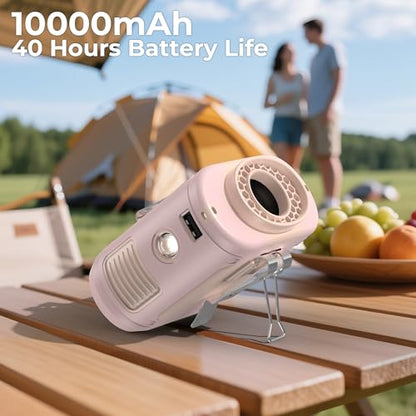 AMACOOL Portable Waist Fan Clip On, Gifts for Men Dad Husband, 10000mAh Rechargeable Wearable Shirt Fan, Powerful Belt Fans, Birthday Gifts for Women Jobsite Travel Camping Essentials 2026 - color: Rose Quartz