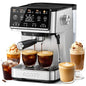 ecozy 4-in-1 Espresso Machine and Coffee Maker Combo with Milk Frother, Cold Brew & Over Ice, Interactive Touch Screen, Stainless Steel, Brezzano Elite Series for Cappuccinos, Lattes, Americanos - color: Stainless Steel