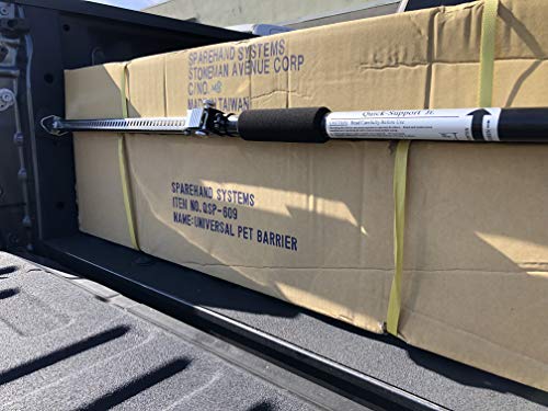 Heavy Duty Truck Cargo Bar - Adjustable QSP-360 Truck Bed Organizer with Weight Capacity 175 lbs. - Self-Locking Spring Ratchet Load Lock Bar - Extends 3.6 to 6 Ft, Ideal for Car, SUV & Truck - color: Black