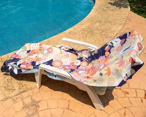 Quick Dry Towel Extra Large 78x35 Inch - Microfiber Beach Towel - Perfect for Beach, Travel, Swimming, Pool, Yoga, Hiking, Camping - Lightweight, Fast Drying, Compact for Adults (Kimono Gold) - color: Kimono Gold, style: Extra Large 78x35"