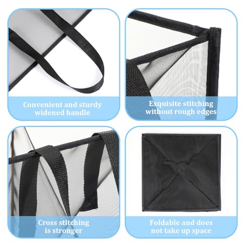 6 Pack Mesh Pop Up Laundry Hamper, 13 Inch Laundry Basket Collapsible with Handles, Portable Square Foldable Laundry Basket for Washing, Toy Storage, College Dorm, Travel Organizer (Black)