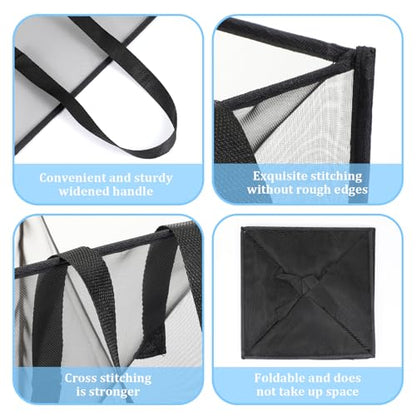 6 Pack Mesh Pop Up Laundry Hamper, 13 Inch Laundry Basket Collapsible with Handles, Portable Square Foldable Laundry Basket for Washing, Toy Storage, College Dorm, Travel Organizer (Black)