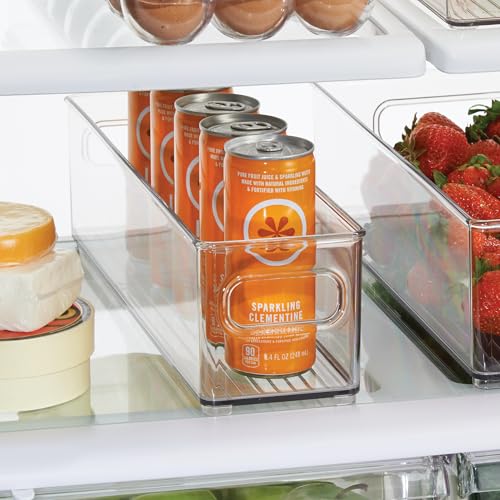 iDesign Stackable Fridge Bin with Handles, Set of 6, Clear | Ideal for Freezer or Pantry, Made in USA - style: Pack of 6