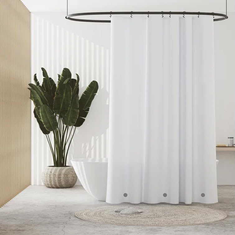 PEVA Plastic White Shower Liner 47 x 64 inch RV Shower Curtain for Travel Trailer-Camper Shower CurtainWashable - color: Pure White, size: 47"W x 64"L (Pack of 1)