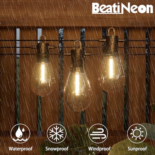Outdoor String Lights 50FT, Commercial Grade Patio Lights with 16 (15+1) S14 Shatterproof Dimmable Bulbs for Bistros Backyard Porch Party, IP65 Waterproof 2700K Warm White (dimmers not included) - color: 50FT-16Bulb