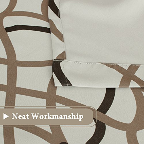H.VERSAILTEX Blackout Curtain Valances for Kitchen/Bathroom - Thermal Insulated Window Valances for Living Room/Bedroom Rod Pocket Short Curtain 1 Panel, 52x18 inch, Geo in Taupe and Brown - color: Geo in Taupe and Brown