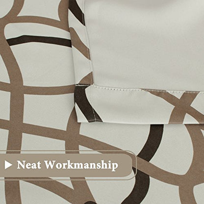 H.VERSAILTEX Blackout Curtain Valances for Kitchen/Bathroom - Thermal Insulated Window Valances for Living Room/Bedroom Rod Pocket Short Curtain 1 Panel, 52x18 inch, Geo in Taupe and Brown - color: Geo in Taupe and Brown