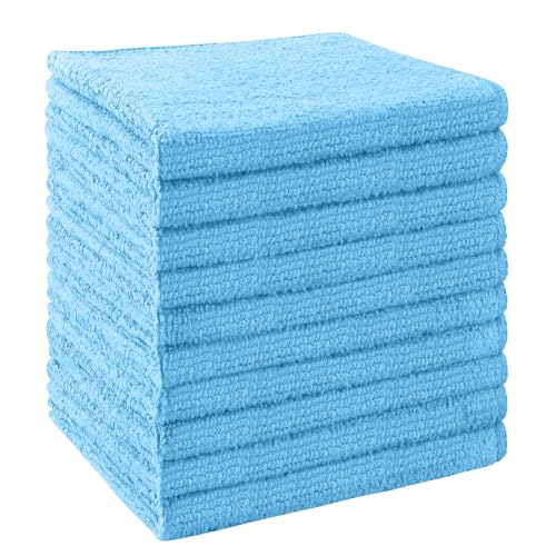 UNIMADE Washcloths Bulk - 10 Pack - Face Towels (12" x 12"), Highly Soft Wash Cloths and Hand Towels, Fast Drying Multi-Purpose Microfiber Cleansing Cloths for Bathroom, Hotel, Spa, and Salon - Blue - color: Blue, size: 10Pack