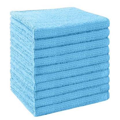 UNIMADE Washcloths Bulk - 10 Pack - Face Towels (12" x 12"), Highly Soft Wash Cloths and Hand Towels, Fast Drying Multi-Purpose Microfiber Cleansing Cloths for Bathroom, Hotel, Spa, and Salon - Blue - color: Blue, size: 10Pack