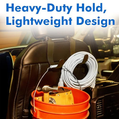 Travel Depot XL Hard Hat Holder for Truck, Heavy-Duty Headrest Hooks, Seat Back Organizer for Hard Hats, Bags & Gear, Universal Truck & Car Headrest Organizer, 2-Pack - size: 2 Pack