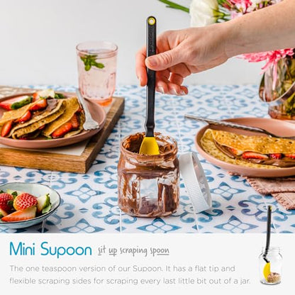 Dreamfarm Set of Essentials Silicone & Nylon Kitchen Utensils 4pc Set | Non-stick cookware safe, cooking, meal prep, and baking tools, includes Chopula, Mini Chopula, Supoon and Mini Supoon - size: 4 Piece Essential Set