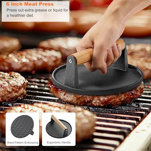 Grilljoy 38pcs Professional Griddle Accessories Kit for Blackstone, with Smash Burger Press, Extra Thick Grill Spatula, Turner, Flipper - Flat Top Grill Tools Kit for Outdoor BBQ Teppanyaki