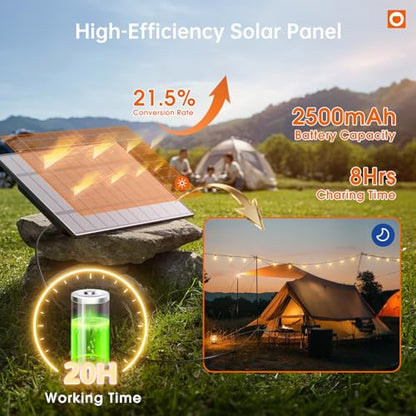 addlon 78FT(72+6) Solar String Lights Outdoor, Waterproof Solar Powered Outside Lights with Remote & USB Port, ST38 LED Shatterproof Bulbs, Dimmable Solar Light for Camping Backyard Porch - size: 72FT