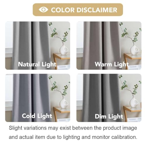 H.VERSAILTEX Linen Look 100% Blackout Curtains 45 Inches Long for Bedroom Rod Pocket 42 Inches Wide Linen Textured Thick Window Curtain Drapes with White Backing, Dove Gray, 2 Panels - color: Dove Gray, size: 42"W x 45"L (Pack of 2)