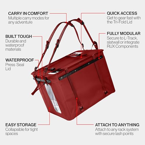 RUX 70L Collapsible Gear Box (Mars Red) - Modular Adventure Storage Solution For Camping Storage, Overlanding, Off-road And Van Life - Weatherproof, Durable and Multifunctional - color: Mars Red