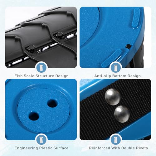 Upgraded Collapsible Stool, Portable Folding Stool with Load Capacity 500lbs for Adults, Sturdy Telescopic Seat for Camping Fishing Hiking BBQ, Blue - color: Blue