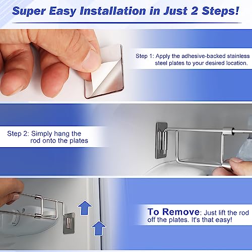 RV Secure Adjustable Bars | 12.5-22.3" Stainless Steel Rods | Food&Drink Stabilizers for RV Refrigerator | Prevents Spills&Mess During Travel | Essential RV&Camper Accessories (2 Pack) - size: 2 Pack