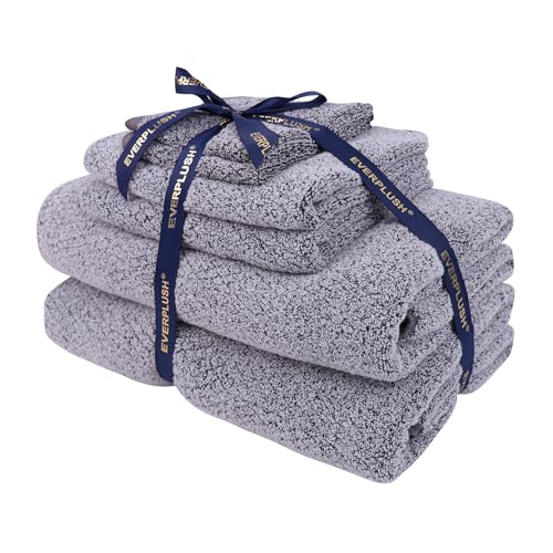 Everplush Diamond Collection 6-Piece Bath Sheet Towel Set, Soft Plush Jacquard Luxury Bath Towels,Highly Absorbent & Fast-Drying Luxury Towels Sets for Bathroom,Shower, or Spa (Grey, Bath Sheet 6PK) - color: Grey, size: Bath sheet 6PK