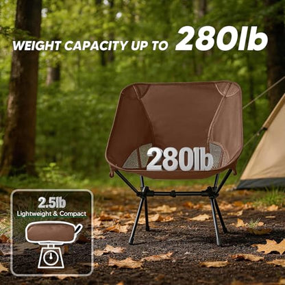 Lightweight Portable Camping Chair - Folding Backpacking Hiking Chair with Carry Bag for Outdoor Travel, Beach, Picnic, Festival (Brown) - color: Brown